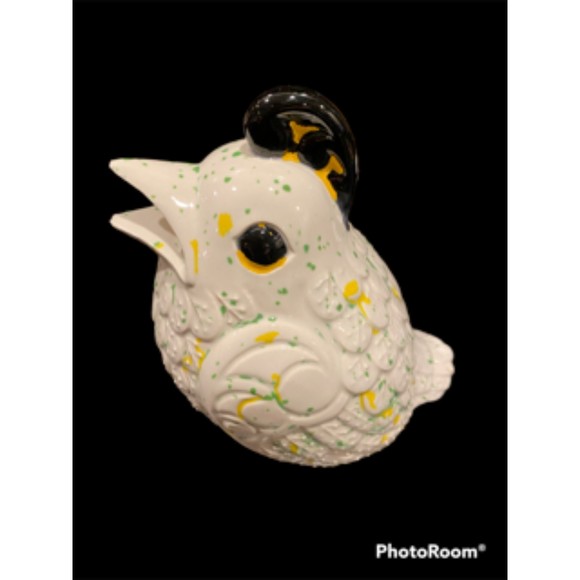 Vintage handmade Cockatoo ceramic bird salt powder shaker flecks - Picture 3 of 7